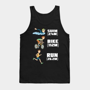 Triathlon T-Shirt swim bike run gift triathlete Tank Top